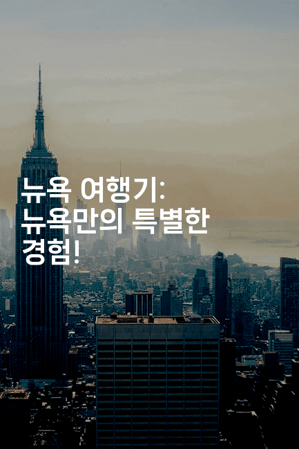 뉴욕 여행기: 뉴욕만의 특별한 경험!2-미국드리