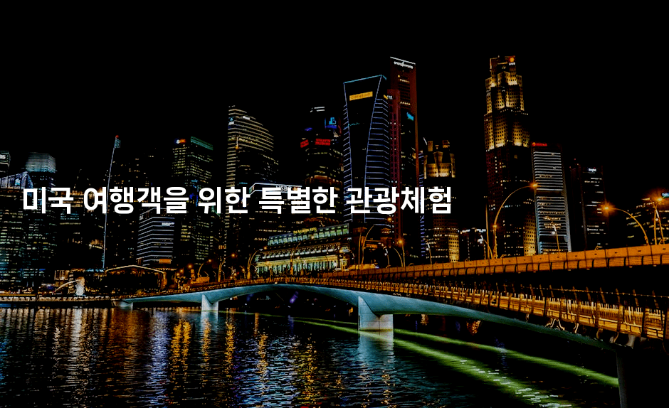 미국 여행객을 위한 특별한 관광체험 -미국드리