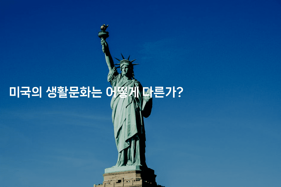 미국의 생활문화는 어떻게 다른가?2-미국드리