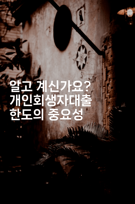 알고 계신가요? 개인회생자대출 한도의 중요성-미국드리