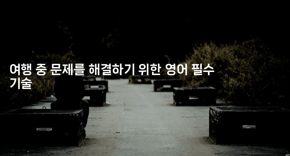 여행 중 문제를 해결하기 위한 영어 필수 기술2-미국드리