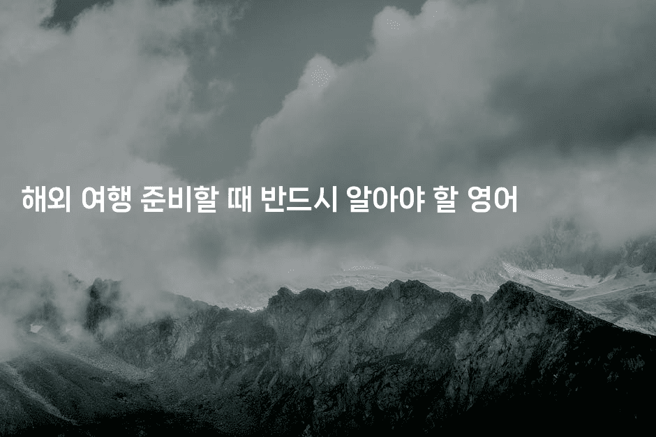 해외 여행 준비할 때 반드시 알아야 할 영어 -미국드리