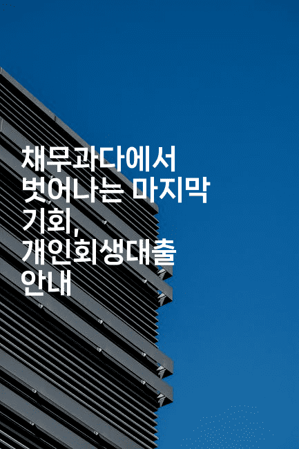 채무과다에서 벗어나는 마지막 기회, 개인회생대출 안내-미국드리