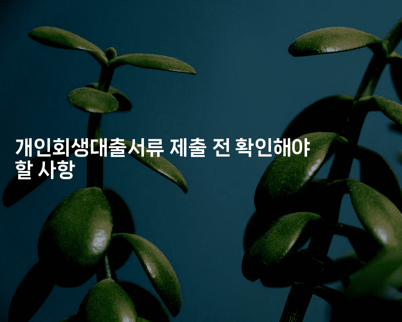 개인회생대출서류 제출 전 확인해야 할 사항-미국드리