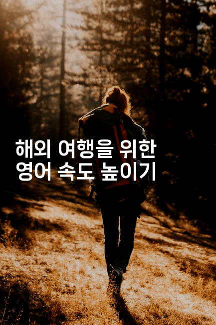 해외 여행을 위한 영어 속도 높이기-미국드리