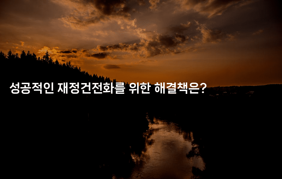 성공적인 재정건전화를 위한 해결책은?-미국드리